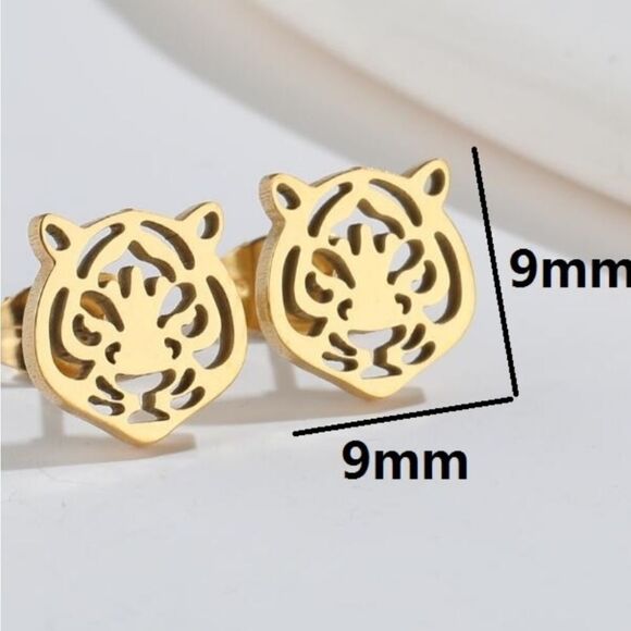 New TIGER TEAM PRIDE BLACK STUD EARRINGS - Picture 2 of 5